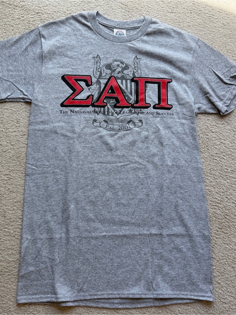 Delta Pro Weight T-Shirt Womens Pullover Graphic Grey Red S/S NSLS Small S Top